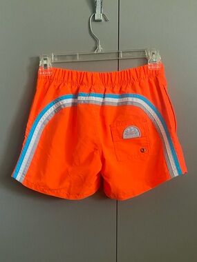 Sundek Boy’s Elastic Waistband Surf Trunks In Fluo Orange